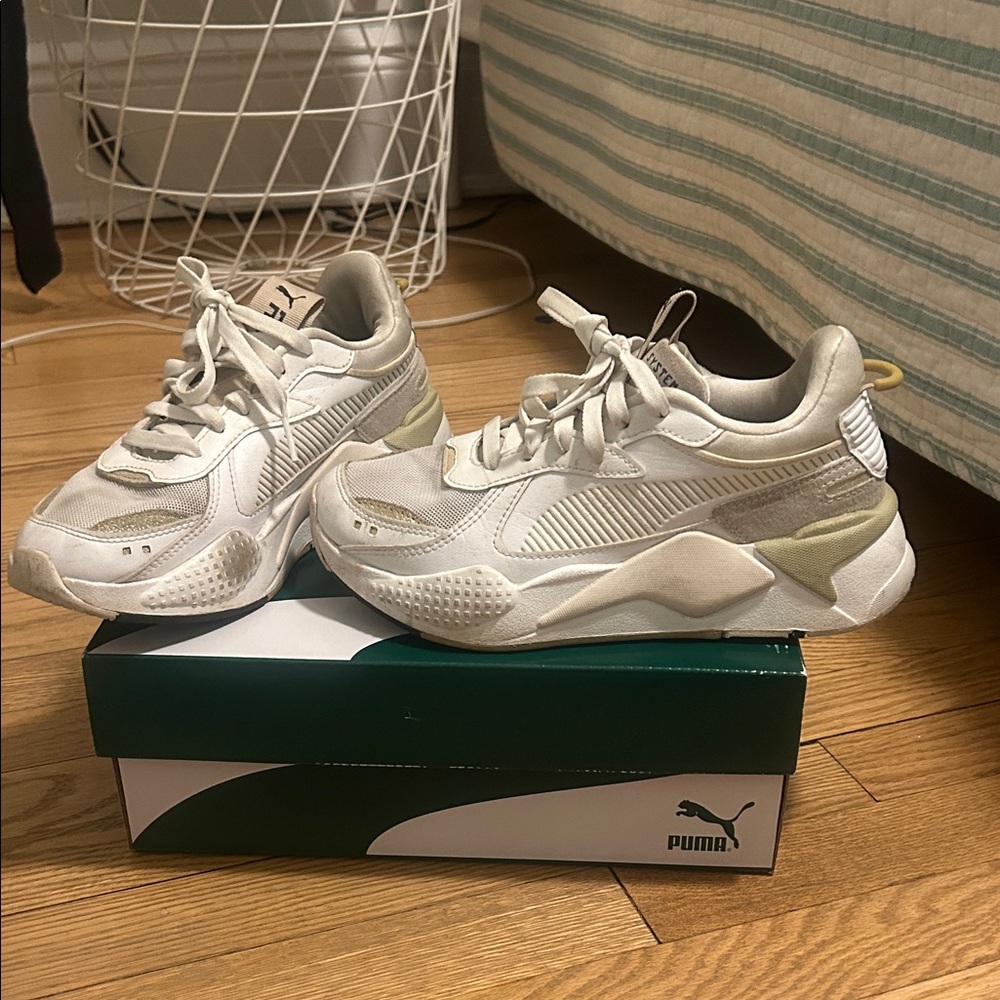 Puma Cream and White Sneakers
